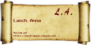 Lasch Anna névjegykártya